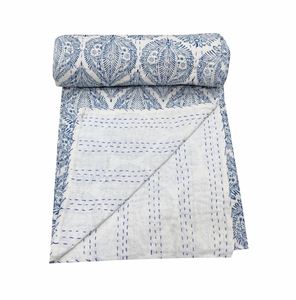 ผ้านวม Kantha โบฮีเมียนแบบปรับแต่งได้ผ้าคลุมเตียงผ้าฝ้ายพิมพ์ลายขนาดเท่าเตียงสไตล์อินเดียและขนาดแฝดสำหรับบ้านและโรงแรม - Product Image 3