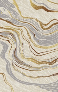 Tapis Adiva turc en polyester shaggy, tissé jacquard, fabriqué à la machine, à poils longs, rembourré, réversible, lavable, antidérapant, antimicrobien - Product Image 2
