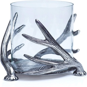 Wedding Metal Candle Holder Frosted <b>Black</b> White Orange Glass Candle Holder Luxury Candle Jars Glass with Lids - Product Image 1