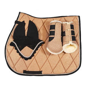 Ensemble de tapis de selle de dressage pour cheval de qualité supérieure personnalisable, doublure en tissu confortable et durable, fournitures d'équitation, équitation - Product Image 3