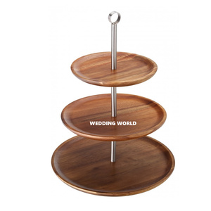 Support à gâteau en bois de forme carrée de qualité supérieure fait à la main pour la fête de mariage Stand à gâteau en bois de créateur classique et élégant - Product Image 2
