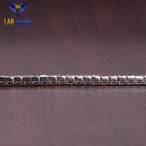 IGI Certified 7,08 TDW Princess Cut Diamond Tennis Bracelet Oro blanco de 18 quilates con acabado en rodio Estilo clásico para fiestas de boda - Product Image 2