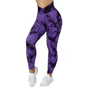 Leggings de Yoga de Cintura Alta para Mujer al por Mayor, Elásticos, de Spandex/Poliéster, Ropa Deportiva con Estampado, Servicio OEM - Product Image 1