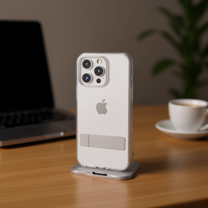 Étui de téléphone portable transparent en TPU+PC antichoc avec support à bande pour 14 Pro Max - Product Image 2