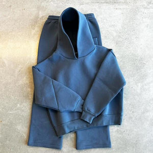 Ensemble de survêtements 2 pièces en molleton de coton épais de qualité supérieure pour hommes et femmes - Product Image 6