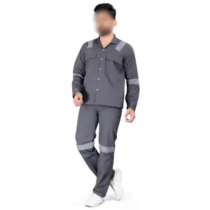 Men Regular Fit Cotton Work Wear Coveralls Shirt and Pant With Two Inch Reflective Tape Factory Uniform BY Fugenic Industries