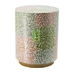 Taburete o mesa auxiliar de nácar de nuevo diseño, diseño OEM, decoración personalizada hecha a mano, muebles para el hogar directamente de fábrica de Vietnam - Product Image 5