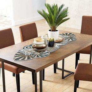 Handmade Embroidered Beaded <b>Table</b> Decorations Knitted <b>Runner</b> and Placemat Set for Wedding or Hotel <b>Dining</b> <b>Tables</b> - Product Image 5