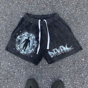 Custom Men <b>Knitted</b> T Shirt and Shorts <b>Set</b> Oversized Two Piece Streetwear Summer Outfit - Product Image 4