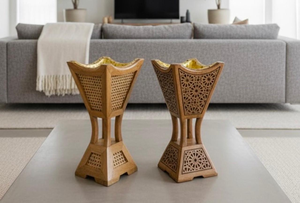 Handmade Printed <b>Bakhoor</b> <b>Burner</b> Set Wooden Incense <b>Burner</b> for Home Decor and Fragrance Product - Product Image 2