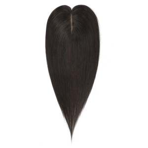 Topper en cheveux humains brésiliens Remy, base en soie, dentelle, brun nuit naturel # Partie droite 1C - Product Image 1