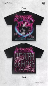 T-shirt surdimensionné à épaules tombantes noires lavées avec illustration de chat effrayant avec jambes d'araignée horreur étrange - Product Image 5