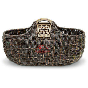 Cesta de almacenamiento con mango de cuerda, cesta de hierba marina, cesta para el vientre para lavandería, hierba de Jacinto de moda duradera tejida - Product Image 3