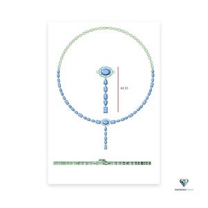 14.27 CT White Gold Oval Multi-Shape Lab Grown Diamond <b>Necklace</b> in 14K Solid Gold <b>Statement</b> Drop Pendant - Product Image 5