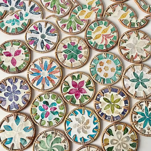 Juego de posavasos de laca de ratán hecho a mano más vendido estilo Flor de mimbre para hotel o restaurante hecho en Vietnam - Product Image 5