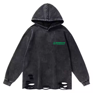 Sweat-shirts à capuche unisexes surdimensionnés en molleton/éponge française 100% coton de qualité supérieure, broderie 3D du logo sur le devant, hiver - Product Image 6