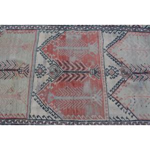 พรมวินเทจตุรกี ขนาด 4.7x12.7 ฟุต (143x386 ซม.) ลายดอกไม้สีแดงขาว - Product Image 5