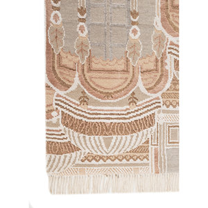 Alfombra Khidki 13020 de Lana y Seda de Bambú, Tejida a Mano, Color Marfil, 10 mm de Grosor, Rectangular, Abstracta, para el Hogar, Pasillo, Sala de Estar - Product Image 4