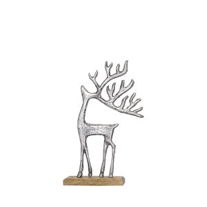 Conjunto de escultura de Reno abstracto plateado de estilo nórdico moderno, figuritas de ciervo de aluminio fundido para decoración de vacaciones en casa, artesanías de Metal - Product Image 6