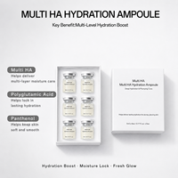 Kit de Sérums Ampoules Hydratantes Multi HA GHK-CU OEM ODM, Soin Visage Hydratation Intense 6x5ml, Soin Fixateur d'Hydratation à la Centella, Marque Privée