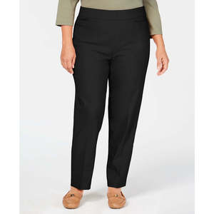 Pantaloni Pull-On Classici Plus Size da Donna Alfred Dunner, Controllo Pancia, Neri, Taglia 22W - Product Image 1