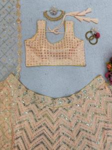 Vente chaude indien pakistanais vêtements lourds Boutique Foux Georgette Lehenga Choli pour les femmes vêtements de fête disponibles à bas prix - Product Image 5