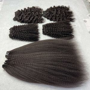 CDYHAIRVN Extensiones de Cabello Humano Natural Negro, Liso y Rizado, Cabello Virgen Vietnamita Brasileño en Paquetes - Product Image 1