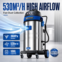 Aspirateur industriel électrique 5,5 kW 100 L 36 kPa, extracteur de poussière 110 V pour nettoyage de conduits, meulage de béton, collecte de poussière en usine