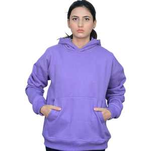 Sudadera con capucha de algodón 400g 100% para mujer, ropa de calle de lana pesada, logotipo personalizado bordado, sudadera morada de moda informal - Product Image 2
