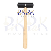 Marteau à marteauillon en plastique DIY avec manche en bois dur, option OEM personnalisable, outil de fabrication de bijoux non-marquant, double face bombée, Scratch PIK