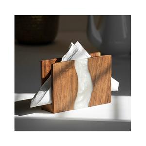 Porte-serviettes en bois fait main par un designer |   Organisateur de table rustique pour comptoirs de cuisine et salles à manger - Product Image 6