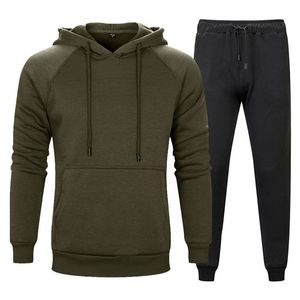 Conjunto de chándal de lana de algodón personalizado para hombre, Sudadera con capucha extragrande elegante y joggers para ropa de calle, gimnasio y moda informal - Product Image 3
