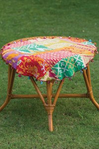 Kantha Up-Housse de table ronde sari cycliste - Product Image 3