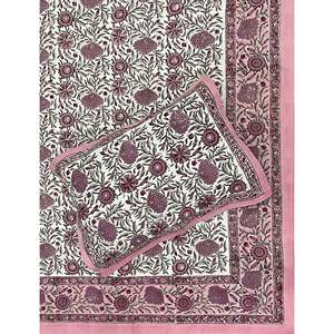 King Size 100% Cotton Hand Block Printed Double Bedsheet Pillow Covers Eco-Friendly Floral <b>Comforter</b> <b>Set</b> for Home 3pcs <b>Set</b> - Product Image 1