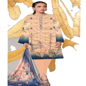 AF Fashion Women's 3 piezas Pakistani Lawn Suits Venta al por mayor Indian Dress Kurta Set con Salwar Kameez & Dupata - Product Image 1