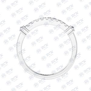 Anillo de Compromiso de Oro Rosa con Diamante Cultivado en Laboratorio de Corte Redondo de 0.50 CTW, Media Eternidad, para Mujer, Regalo de Aniversario y Cumpleaños - Product Image 4