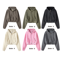 Sudaderas con capucha de algodón suave con cremallera para mujer
