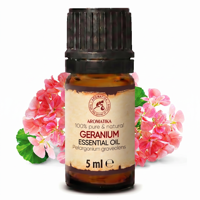 Aceite Esencial de Geranio Aromatika 5 ml 100% Puro y Natural Pelargonium Graveolens Aceite de Aromaterapia Calmante Destilado al Vapor