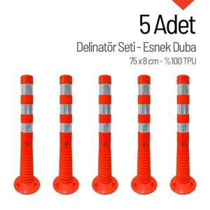 Ensemble de 5 délimiteurs de stationnement flexibles 75 x 8 cm en TPU 100% pour la signalisation de stationnement - Product Image 5