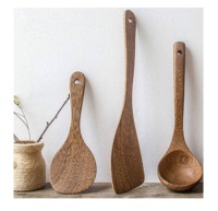 Ensemble de cuillères à salade en résine, écologiques, outils de cuisine manuels, finition naturelle, lavables au lave-vaisselle