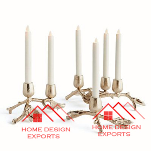 Vaisselle de mariage centres de table décor unique en forme de feuille bougeoir décoratif en laiton bougeoir design tendance - Product Image 3