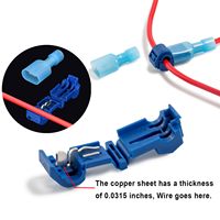 Kit de 108 bornes à sertir en laiton plaqué T-Tap, à raccordement rapide, auto-dénudantes, pour câbles automobiles 250V, modèle 13305