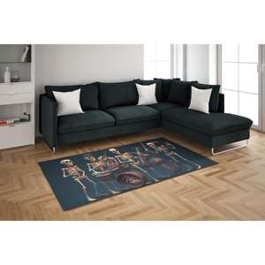 Tapis squelette, Tapis imprimé, Tapis moderne pour salon extérieur, cadeau idéal pour les amateurs de musique, Tapis en velours - Product Image 3