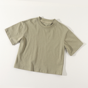 Custom Logo Kids Drop Shoulder Boxy Baggy Tee Peuter Baby Jongens Meisjes 100% Katoen Blanco Oversized T-Shirt Met Korte Mouwen - Product Image 3