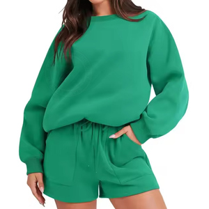 Ladies Comfy Hoodie Short Set Oversized Sweatshirt Shorts Sweatsuit Matching Women Loungewear Set Fall Tracksuits Short Set - Product Image 5