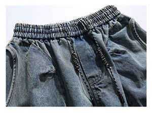 2024 Pantalones cortos con bolsillo para hombre Fit Baggy Jeans Short Dark Denim - Product Image 6