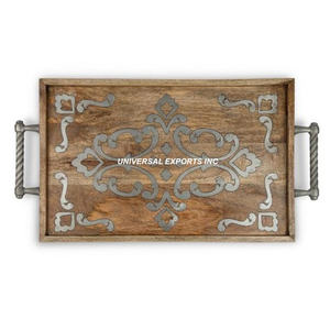 Plateau de service Rectangle en bois nouveauté plateau de chocolat fait main concepteur le plus vendu nouveau plateau de service - Product Image 1