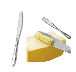 Cuchillo de mantequilla y esparcidor de acero inoxidable con logotipo personalizado, elegantes cuchillos de mesa PARA CENA - Product Image 1