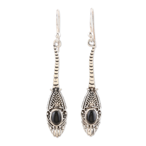 Handmade 925 Sterling Silver Drop <b>Dangle</b> <b>Earrings</b> Black Onyx Oval Gemstone Trendy <b>Fashion</b> Jewelry Bulk Wholesale Birthday Gift - Product Image 1