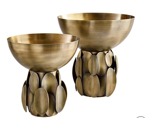 Bol en métal moderne en laiton AK avec bol rond fini or antique avec support unique pour vaisselle/ustensiles de cuisine - Product Image 6